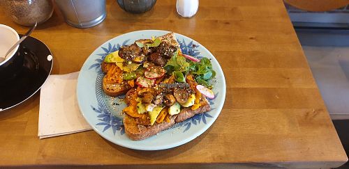 Roasted bread with sweet potatoe at La Finca in Mallorca