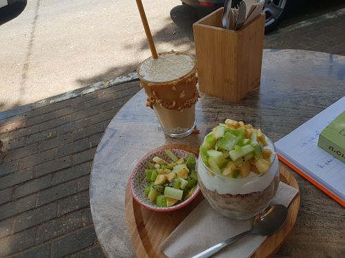 Pbb & chia pudding yammi at Cafe Miriam in Raanana
