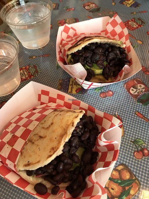 Vegan arepa (black beans and avocado) at La Latina in Miami