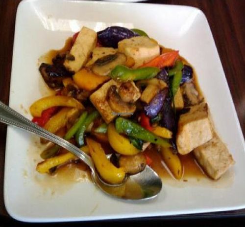 P.E.T. (pumpkin, eggplant, and tofu) house special at My Vegan in Pasadena