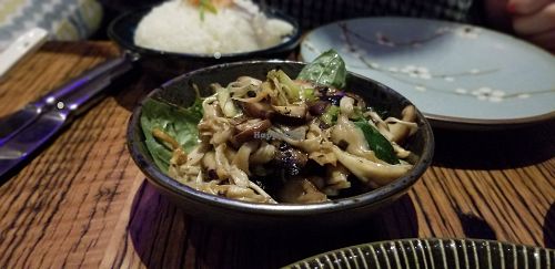 Mushroom salad at Mudbar in Launceston