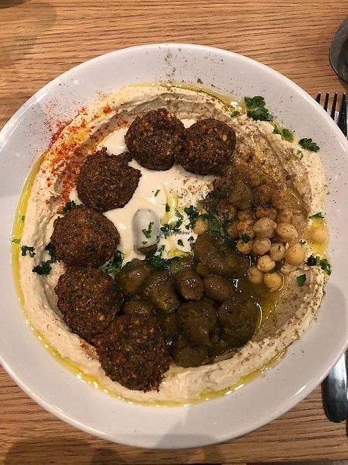 Complete Hummus Bowl at Hummus Bar - Király Utca in Budapest