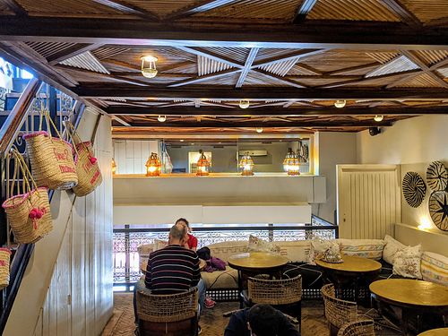 Cute little mezzanine level at Fine Mama in Marrakech