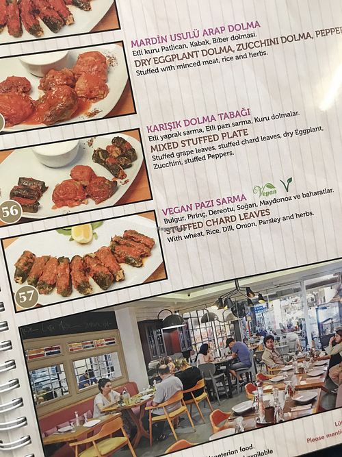 Menu at Cafe Mese in Istanbul