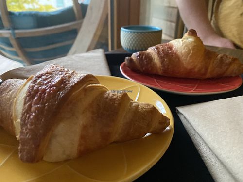 breakfast strawberry croissant  at The Base Vegan Retreat & Small Animal Sanctuary in Bristol