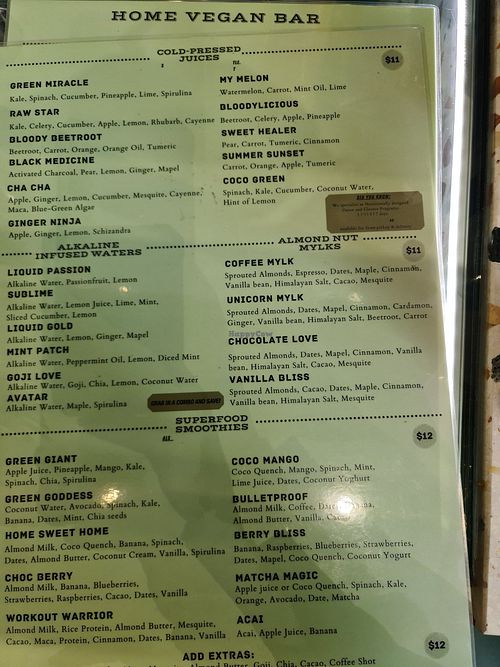 Drinks at Home Vegan Bar in Docklands