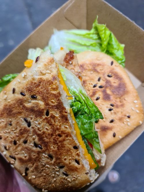 Cheekin panini at Home Vegan Bar in Docklands