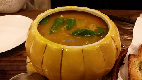 Soup with Okra and Vegetables at Pure Veggie House 心齋 - Xīn Zhāi in Kowloon