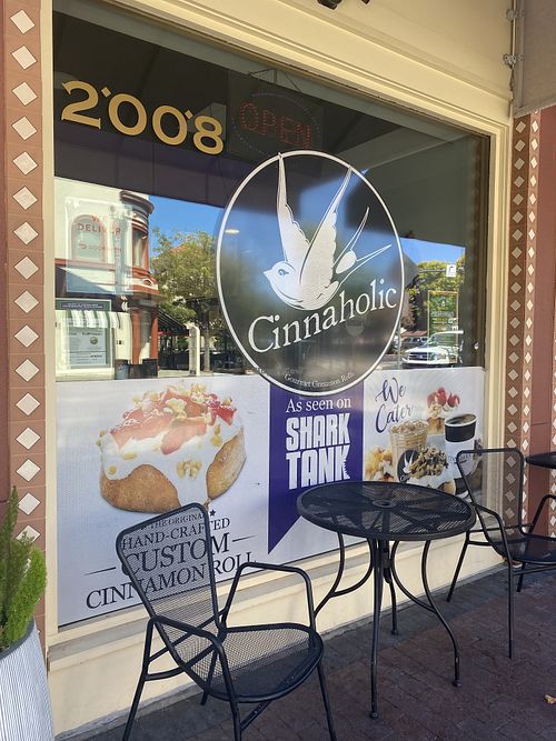 Outdoor Seating Area in Front of Storefront   at Cinnaholic in Concord