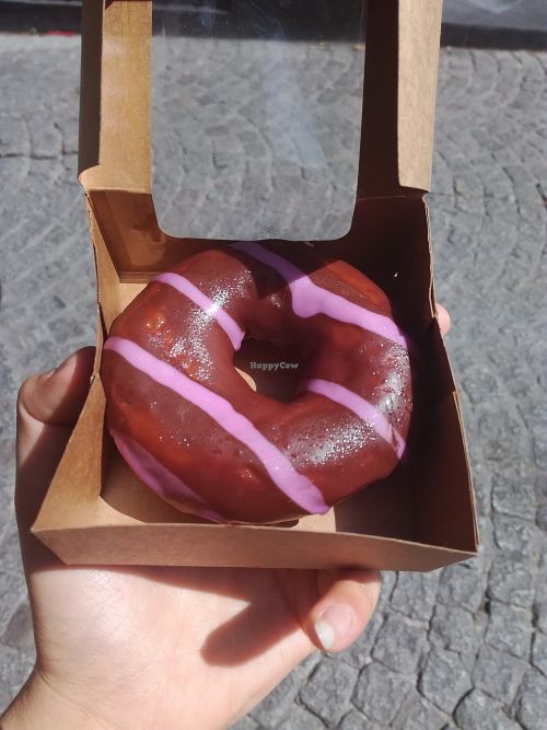 Chocolate/raspberry donut at Gourmet Burger in Paris
