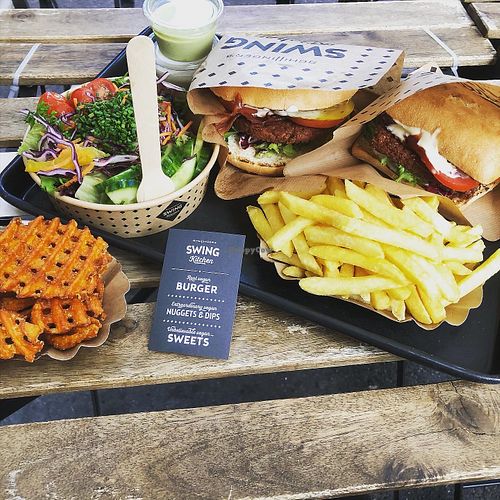 Bacon burger and side dishes  at Swing Kitchen - Laupenstraße in Bern