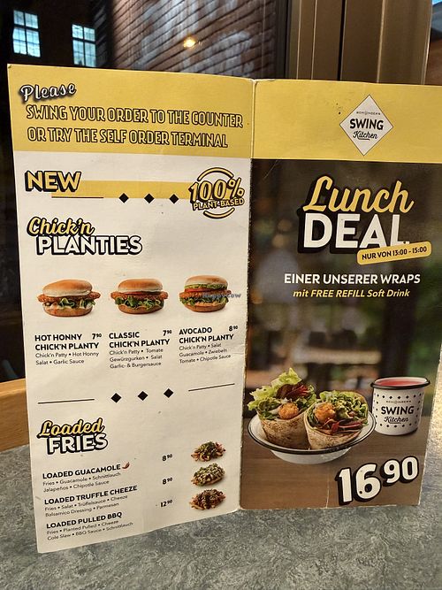 menu  at Swing Kitchen - Laupenstraße in Bern