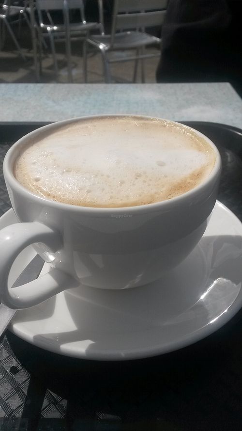 Decaf soya cappuccino  at Minchella & Co - Sea Road in South Shields