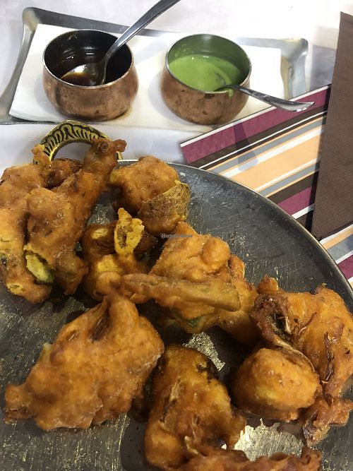vegetable pakoras at Taj Mahal in Ljubljana