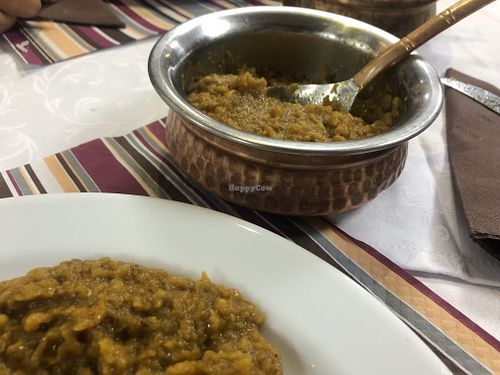 baingun bhurta (baked eggplant) at Taj Mahal in Ljubljana