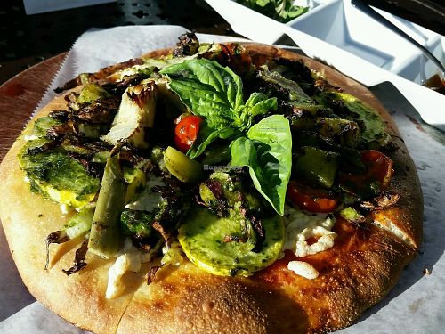 new vegan pizza at Urth Caffe in Santa Monica