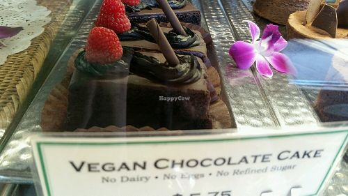 vegan chocolate cake at Urth Caffe in Santa Monica