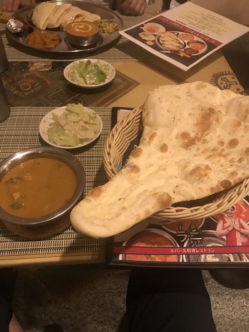 The vegetable curry made “vegan“ (In the foreground)   at Rani Kitchen in Hakodate