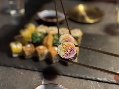 Close-up of one roll from the sampler. Delicious! #Veganuary at Kusa Japanese Vegan- Bukit Bintang in Kuala Lumpur