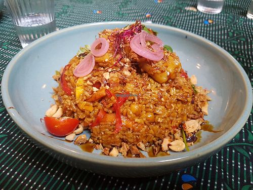 Nasi goreng with 'chicken' at Monkey Mood in Bordeaux