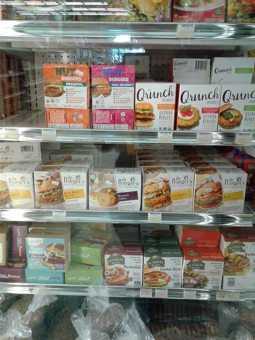 Vegan and vegetarian burger patties  at La Sierra Natural Foods in Riverside