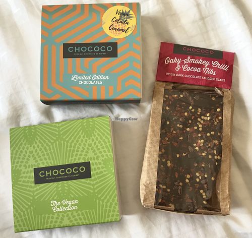 Sampling of vegan truffles and bars at Chococo in Winchester