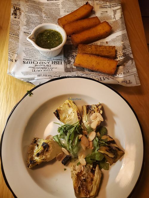 Grilled Artichokes & Fried Polenta at Frankie's in Lenox