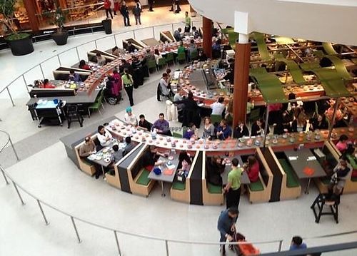 View from a floor above within the mall  at Wasabi in Natick