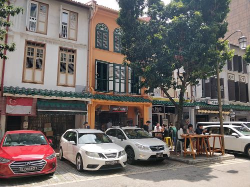 Restaurant exterior and alfresco dining area at Shake Farm in Central Singapore