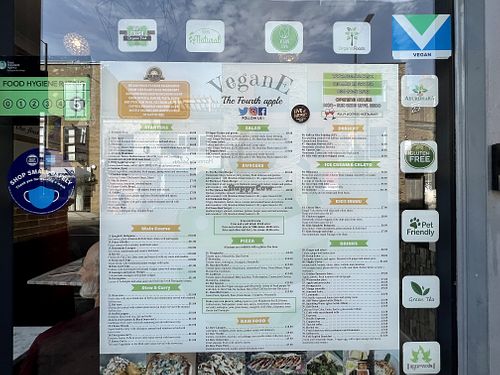 menu (all vegan)  at VeganE & Saint Vegan in South West London