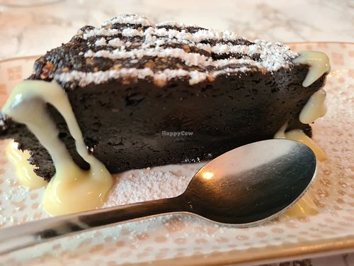 Chocolate brownie at VeganE & Saint Vegan in South West London