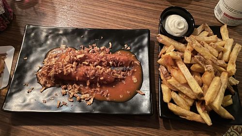 vegan wurst & fries  at Die Bar Cantona in Aachen