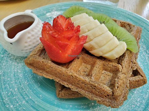 Half order waffle at The Pitted Date in Tulum