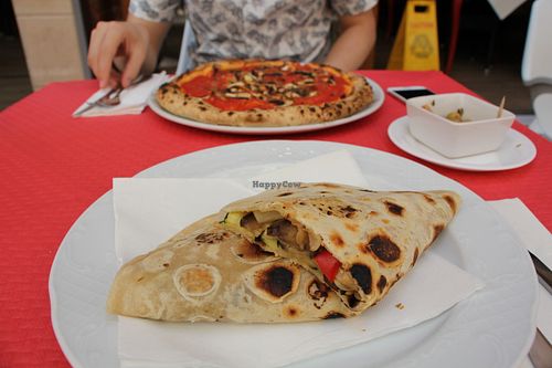 Vegan pide which was really nice! full of fresh veg at Nonno Peppe in Ronda