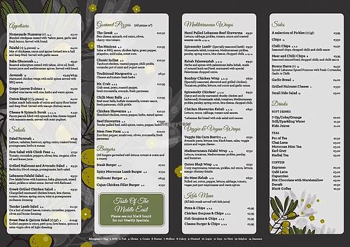 Menu at Appetite Café in Castlebar