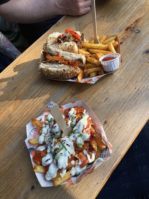 Gf wing & fries and Philly cheese steak   at Herbivorous in Sheffield