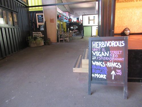 approach to shopfront within Hatch at Herbivorous in Sheffield