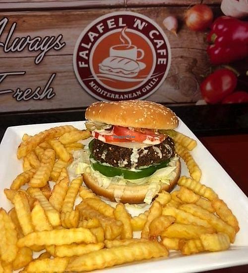 Vegan Falafel Burger at Falafel n Cafe in Clearwater