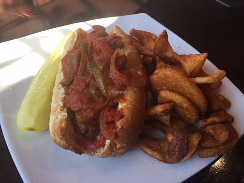 Beyond Meat Italian sub with peppers and onions at Lefty's Alley & Eats in Lewes