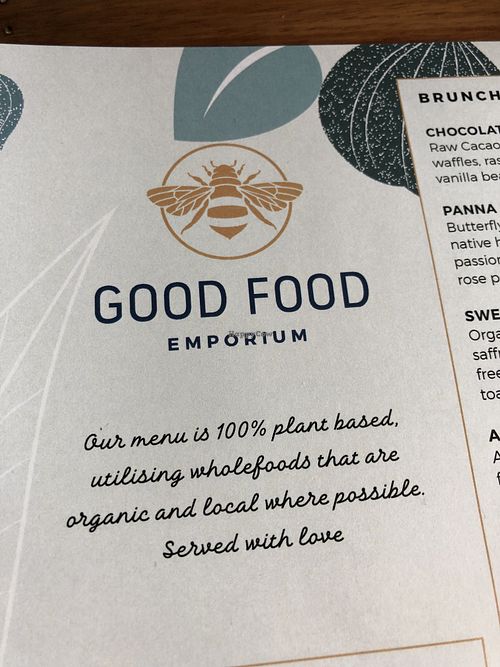 Menu 100% plant based  at Good Food Emporium Cafe - Illume in Narre Warren