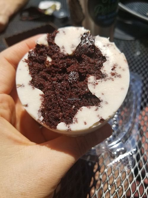 Brownie chunk in the macream ice cream  at A La Mode Macaron in Asheville