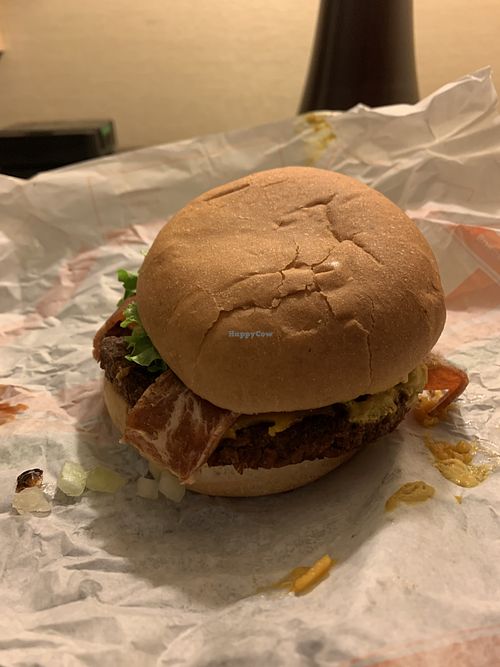 Bacon cheeseburger  at Plant Power Fast Food in Long Beach