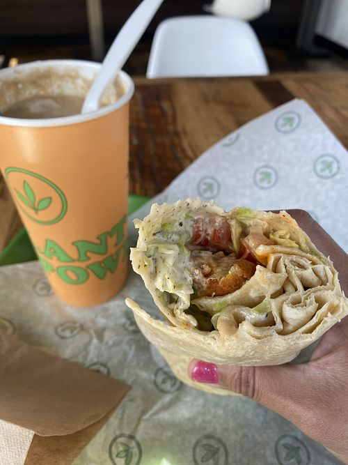 Close-Up of Wrap - Buffalo 66 😛   at Plant Power Fast Food in Long Beach