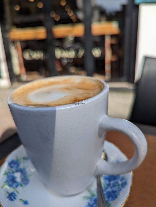 Soy latte at Samuel Pepys Cafe in Launceston