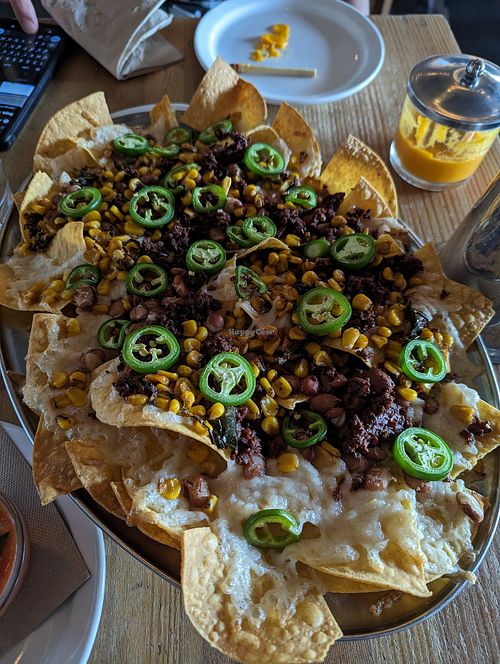 Vegan Hampton Nachos. Delicious and HUGE!!! at The Burrow in Vancouver