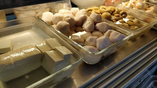 Tofu, fishball and mushroom at Zi Zai Vegetarian 自在齋 - Circuit Rd in Central Singapore