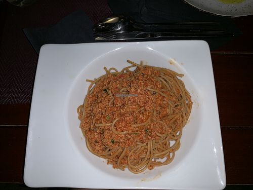 Soya bolognese  at Jazz Caffe Troubadour in Dubrovnik
