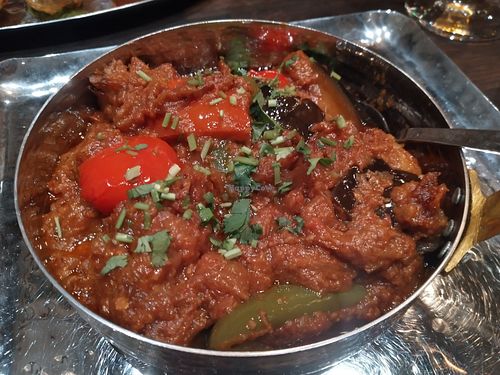 Aubergine curry at Bombay Street in Gothenburg