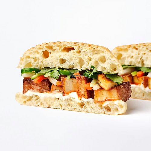 Vegan banh mi  at Mendocino Farms - Camel Valley in San Diego