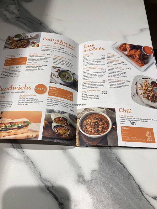 Menu at Copper Branch - Nieuwstraat in Brussels